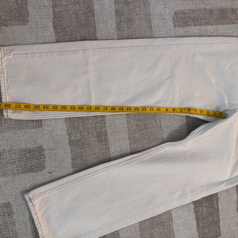 BDG Urban Outfitters Cowboy Jeans 29 Off White Straight Leg High Rise Denim - Picture 12 of 12